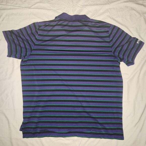 Ralph Lauren RLX Mens XL Atlanta Athletic Club Striped Polo Purple Green Black - Picture 6 of 12
